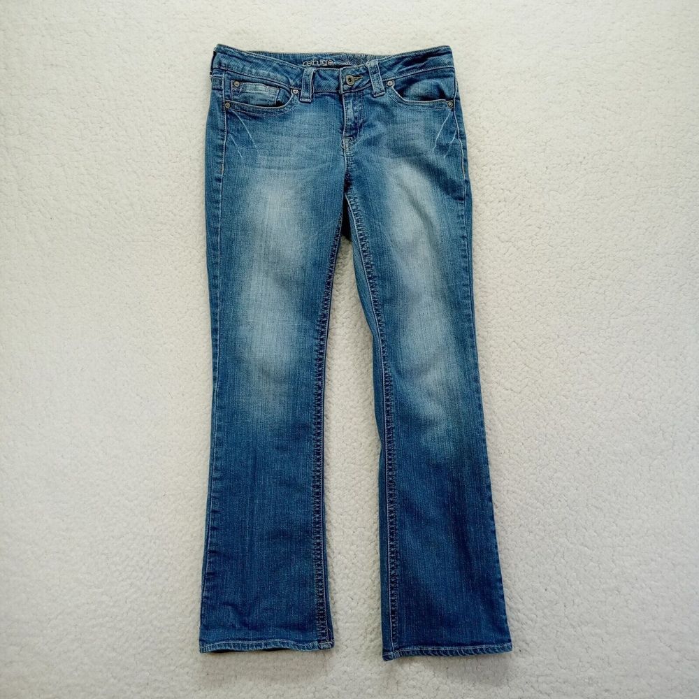 Refuge Jeans Womens Juniors 7 Bootcut Stretch Denim Cotton Blend Medium Wash 30